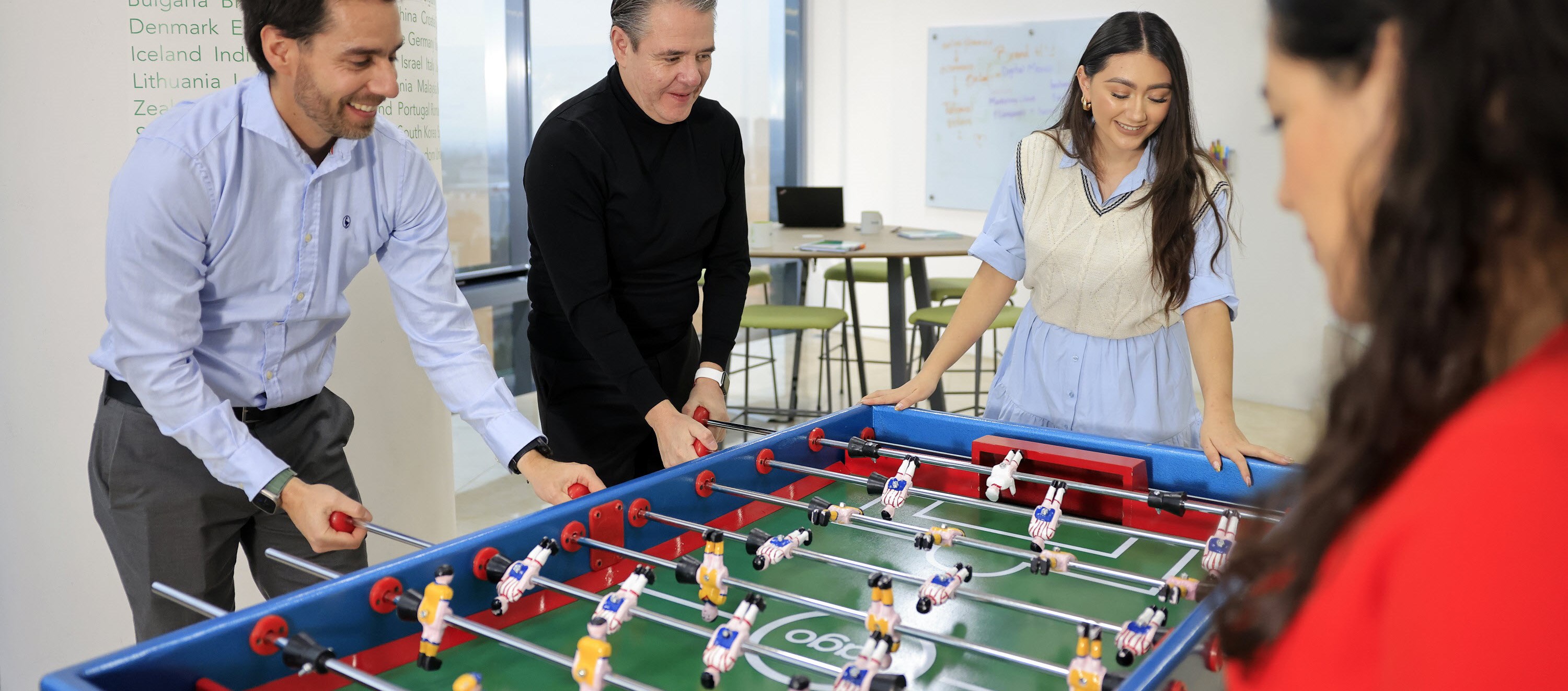 Teva Mexico employees playing table football