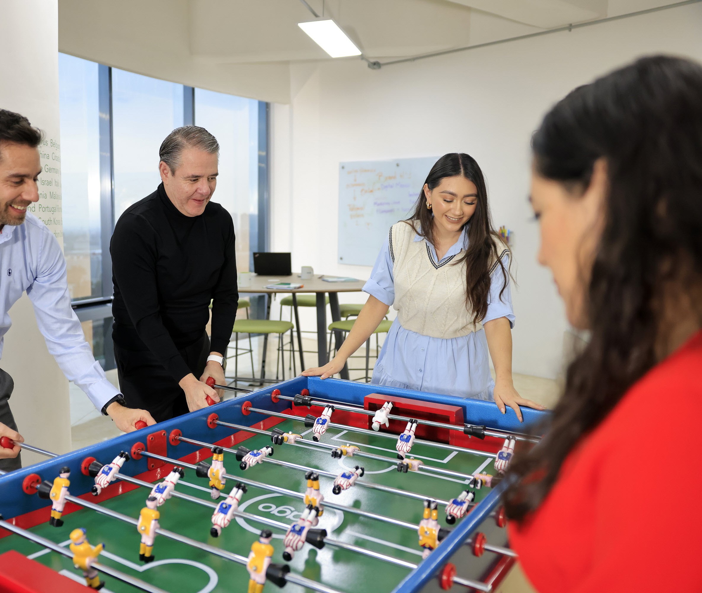 Teva Mexico employees playing table football